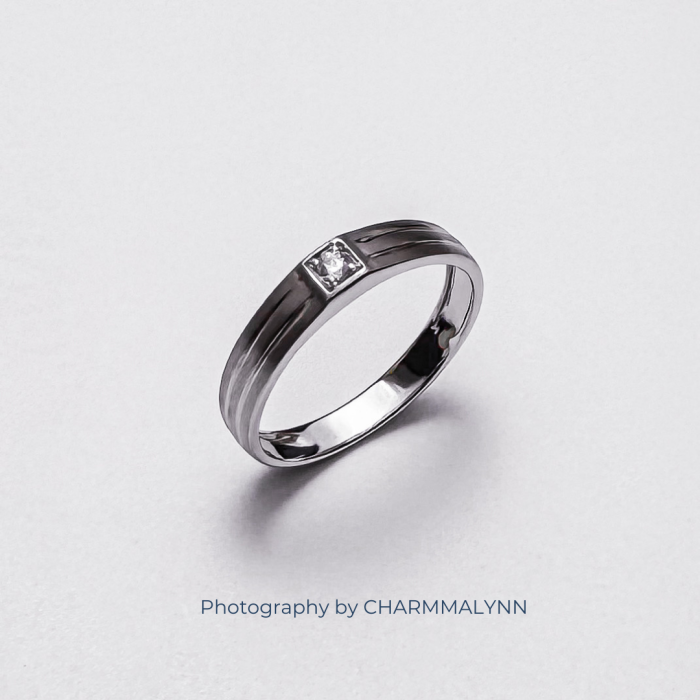 แหวนผู้ชาย รุ่น Little Triple Line Mens Diamond Ring