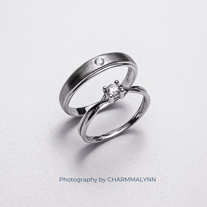 9K White Gold Orexin Couple Ring