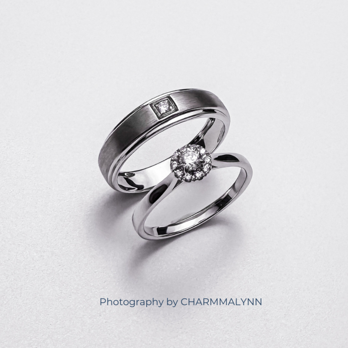 9K White Gold Oxytocin Couple Ring