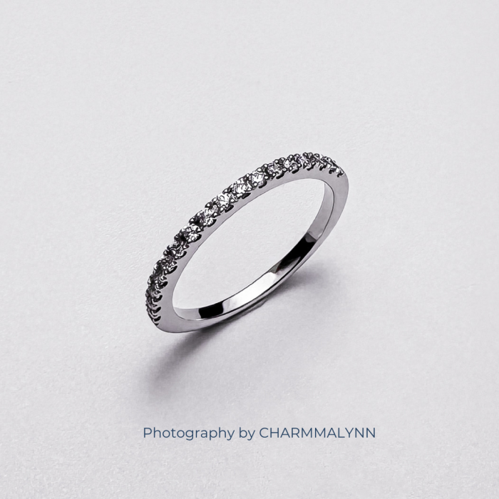 9K White Gold Classic Half Eternity Diamond Ring